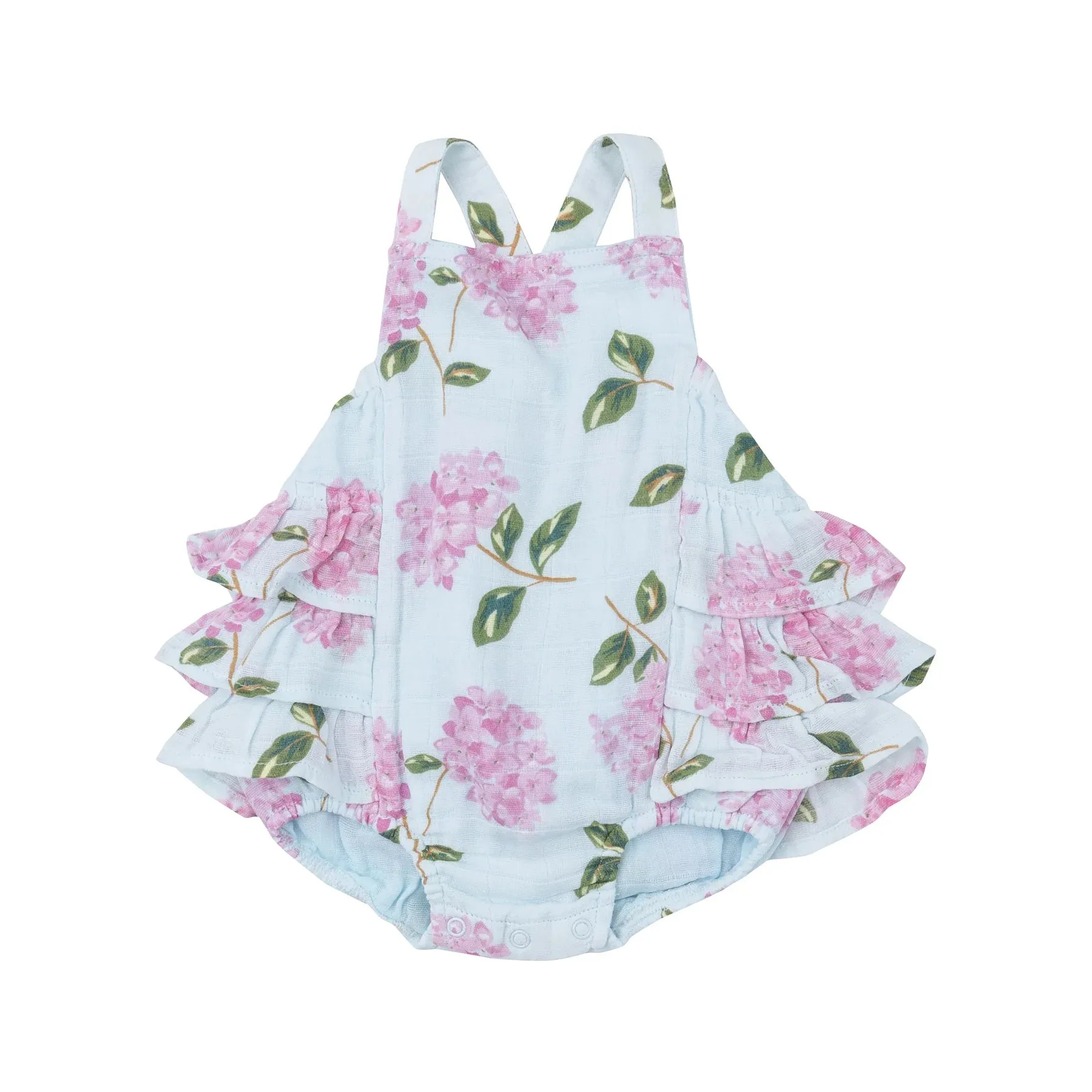 Hydrangeas Muslin Ruffle Sunsuit Romper