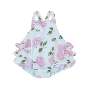 Hydrangeas Muslin Ruffle Sunsuit Romper