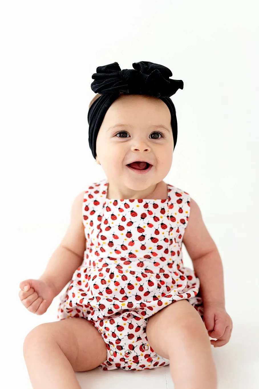 Isla Romper in Ladybugs