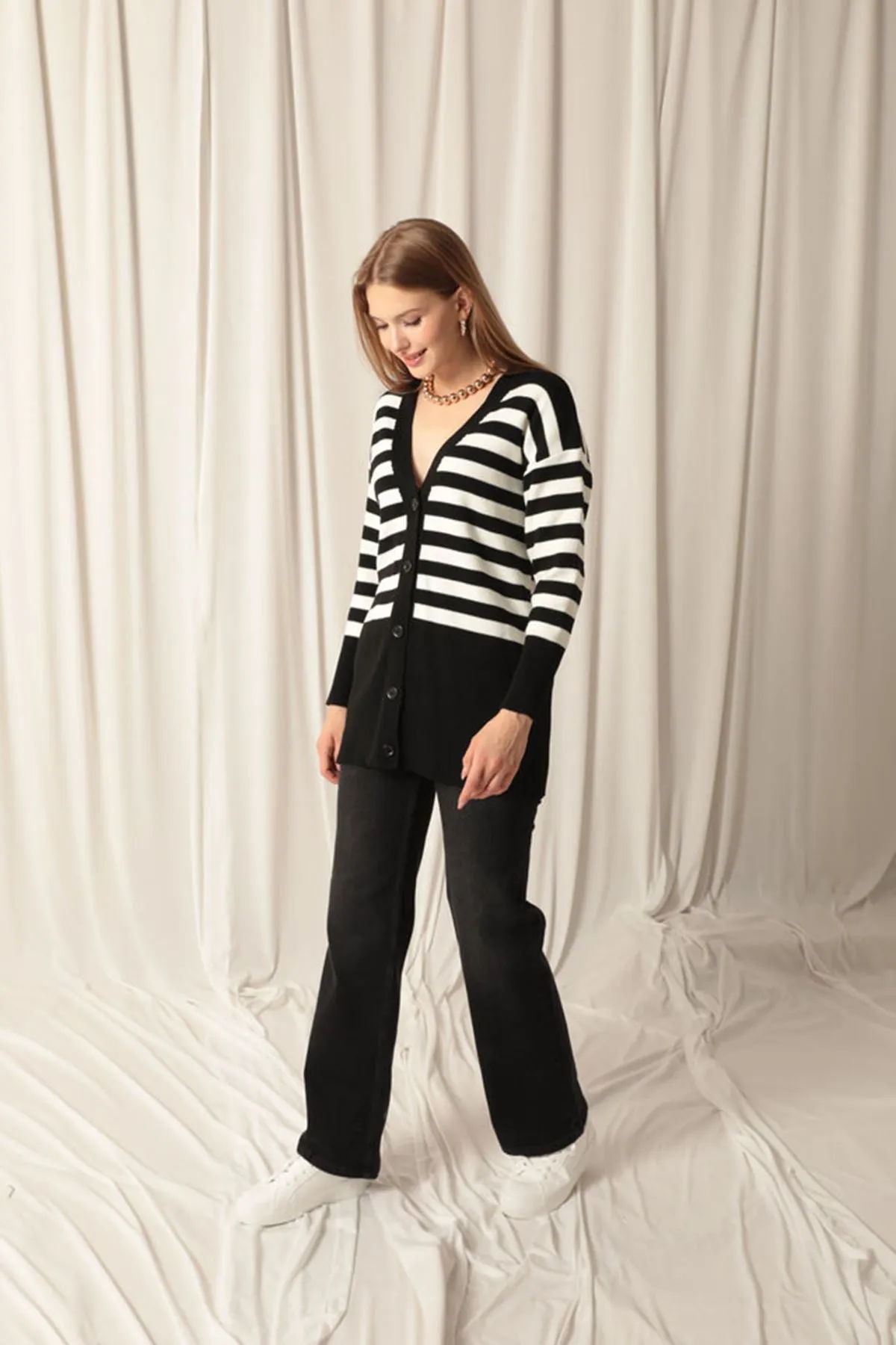 KKT Denim Fabric Wide Leg Women's Black Trousers - The Villages