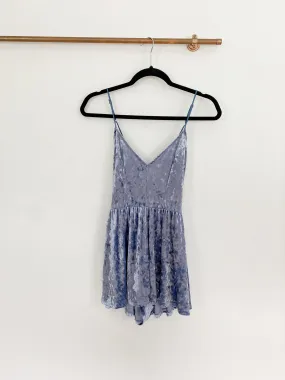 LA Hearts Velvet Blue Romper XS