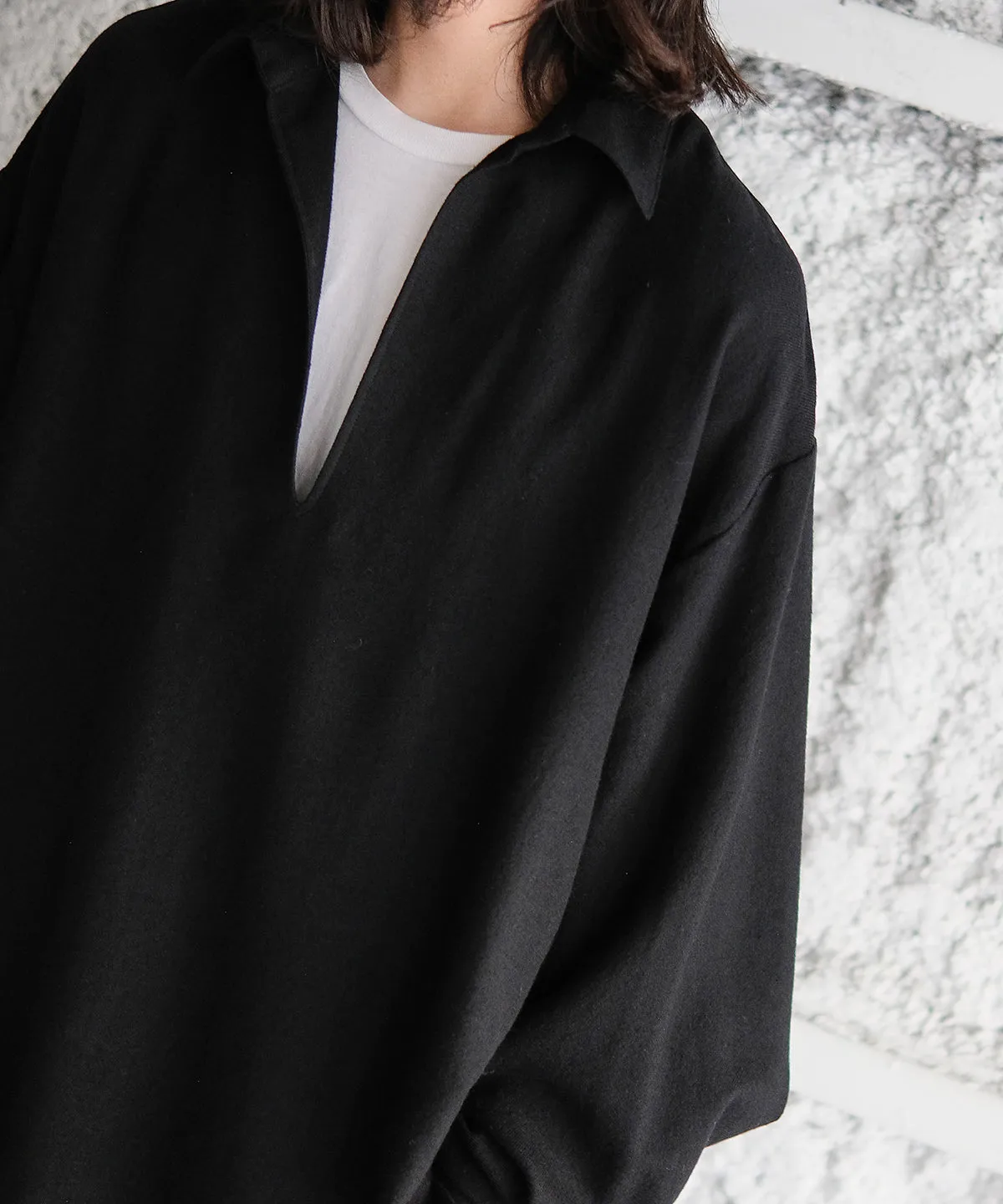 LAST1 >> Soft Wool Skipper Shirt - Blanc YM