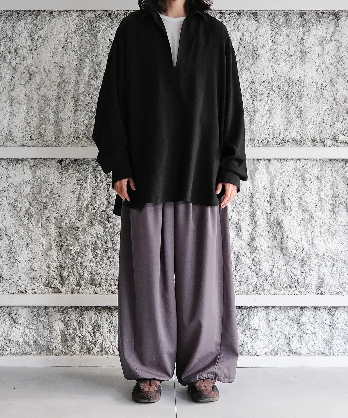LAST1 >> Soft Wool Skipper Shirt - Blanc YM