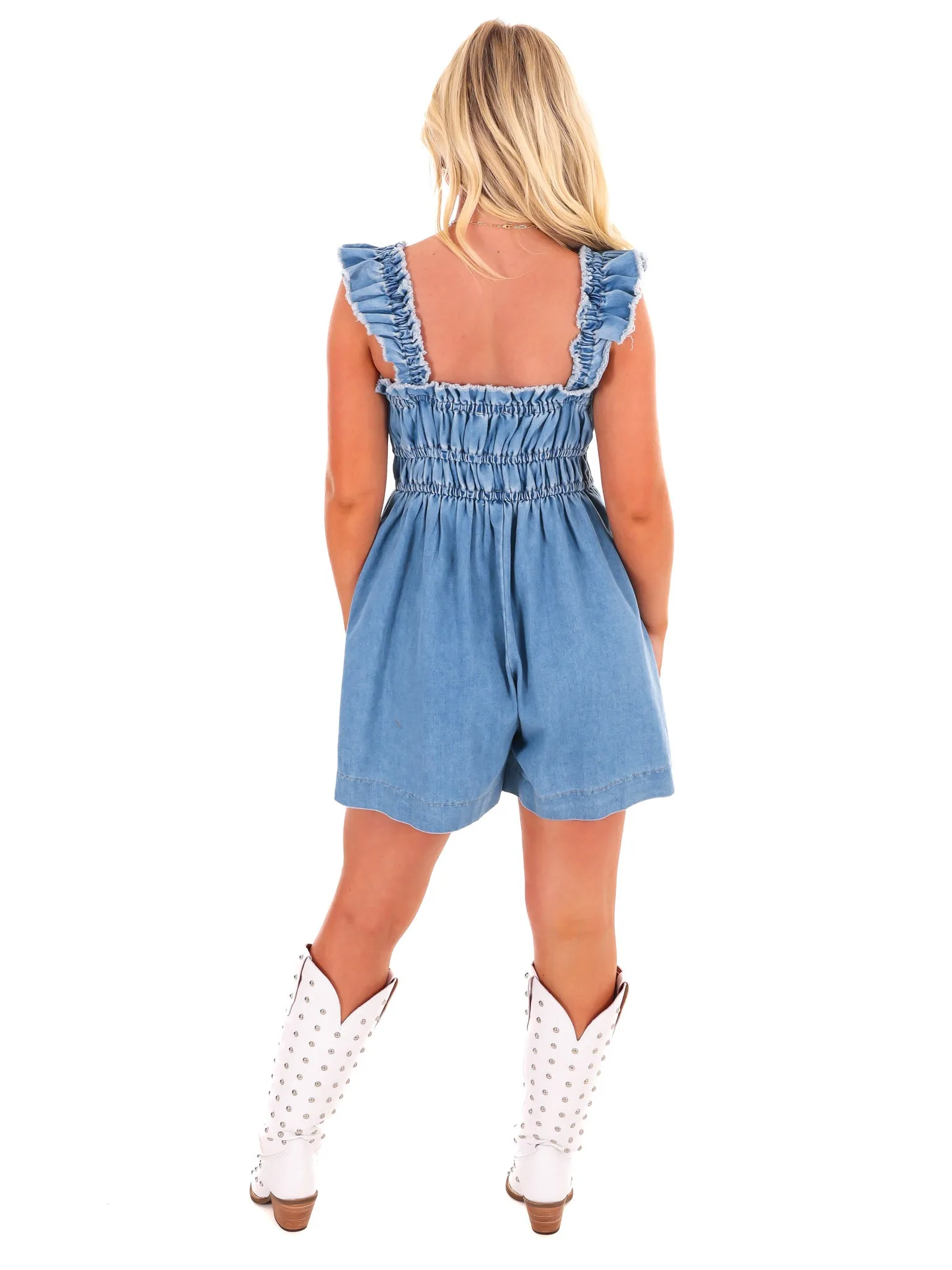 Life on the Go Denim Romper