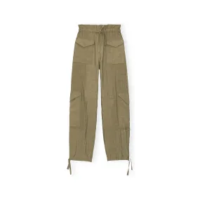 LIGHT SLUB HIGH WAIST POCKET PANTS