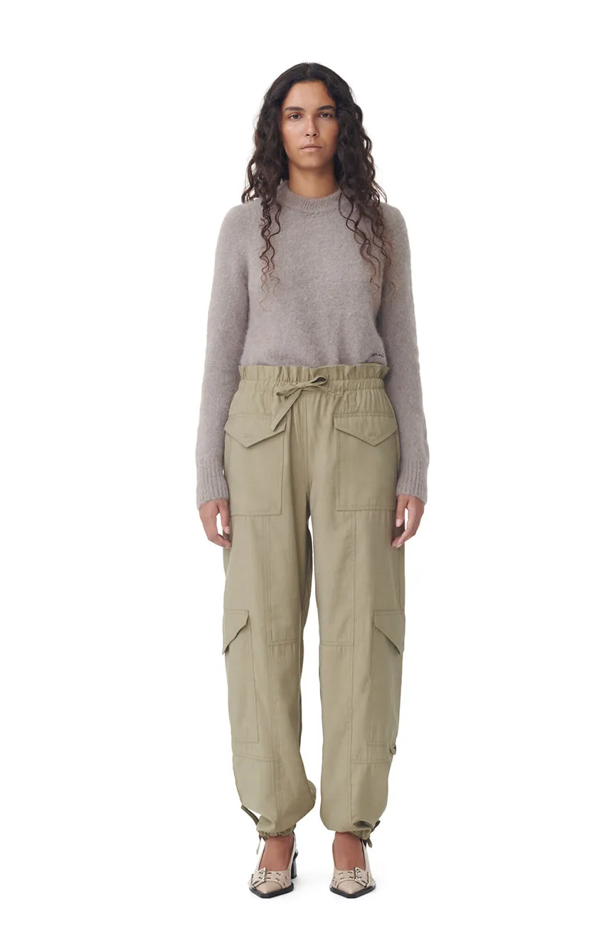 LIGHT SLUB HIGH WAIST POCKET PANTS