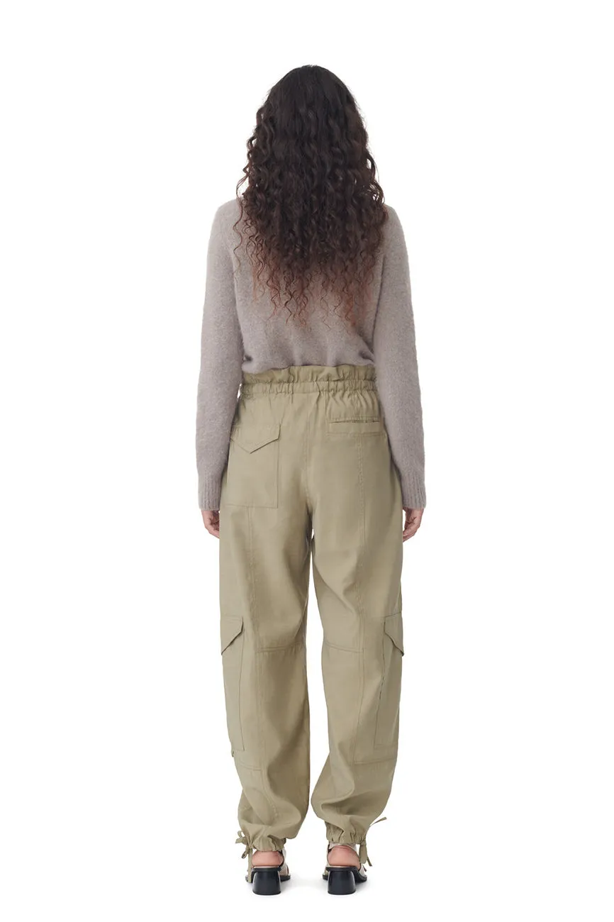 LIGHT SLUB HIGH WAIST POCKET PANTS
