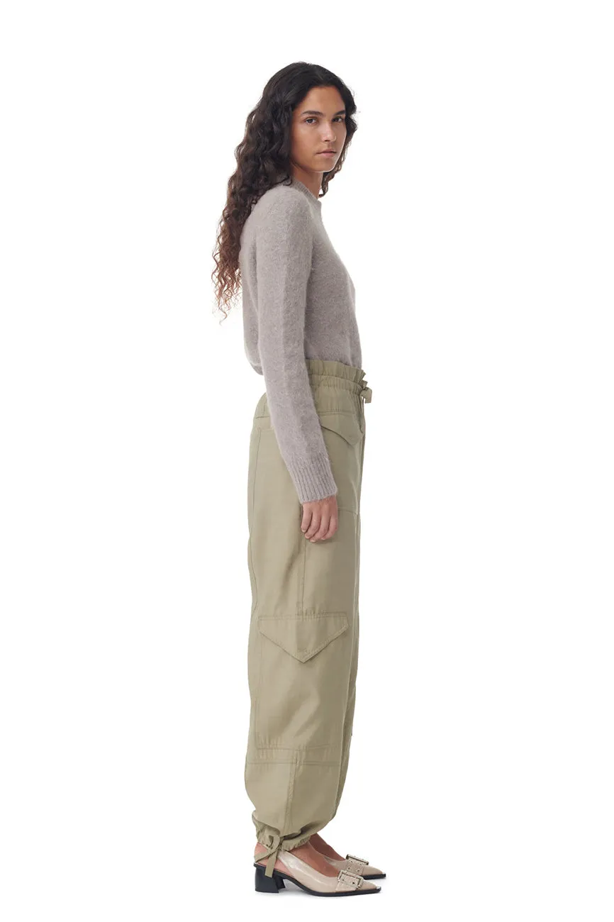 LIGHT SLUB HIGH WAIST POCKET PANTS