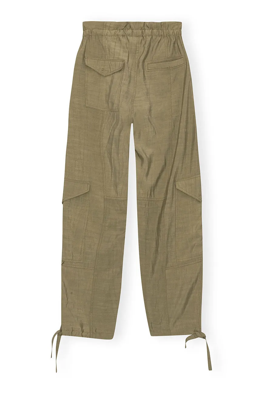 LIGHT SLUB HIGH WAIST POCKET PANTS