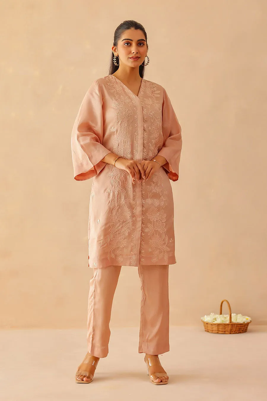 Lily Dusty Pink Embroidered Co-Ord Set