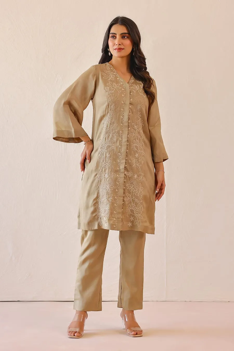 Lily Sage Green Embroidered Co-Ord Set