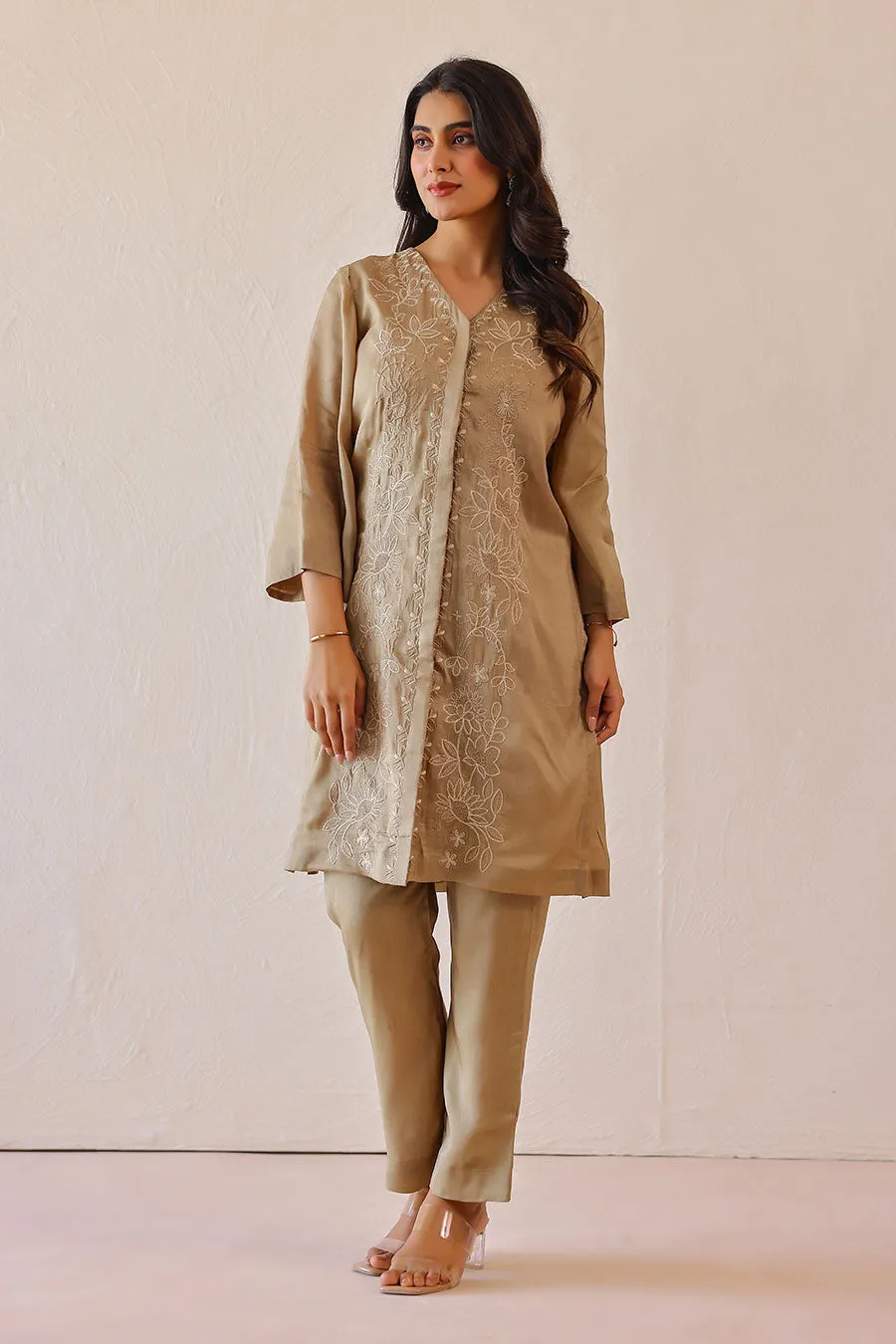 Lily Sage Green Embroidered Co-Ord Set