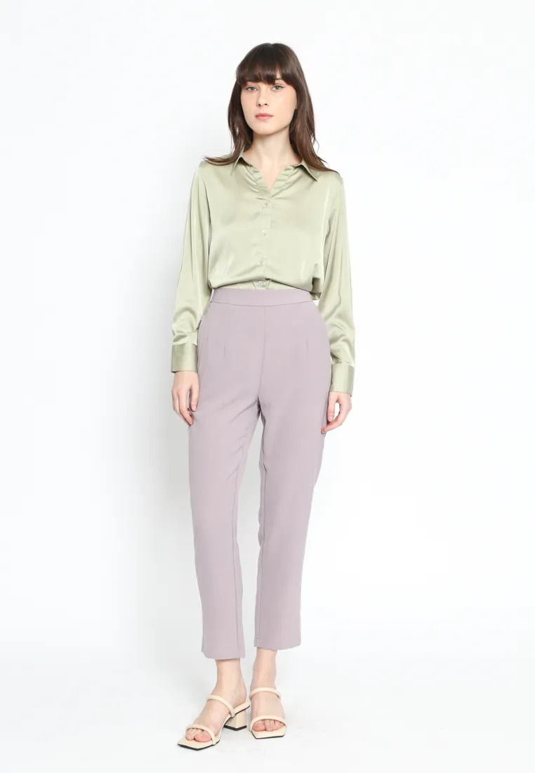 Mauve High Waist Tapered