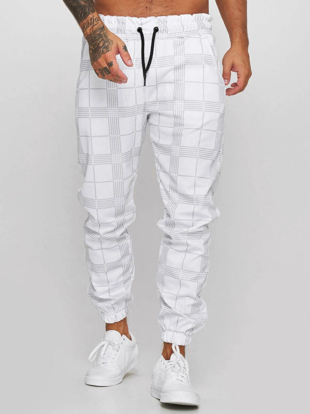 Men's 3D Digital Print Checkered Casual Pants - GlamzLife