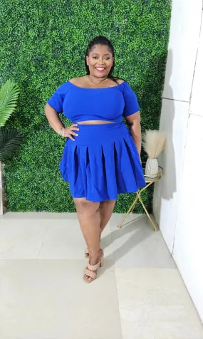 Miss Prissy Tennis Skirt Set || Blue