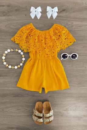 Mustard Lace Romper