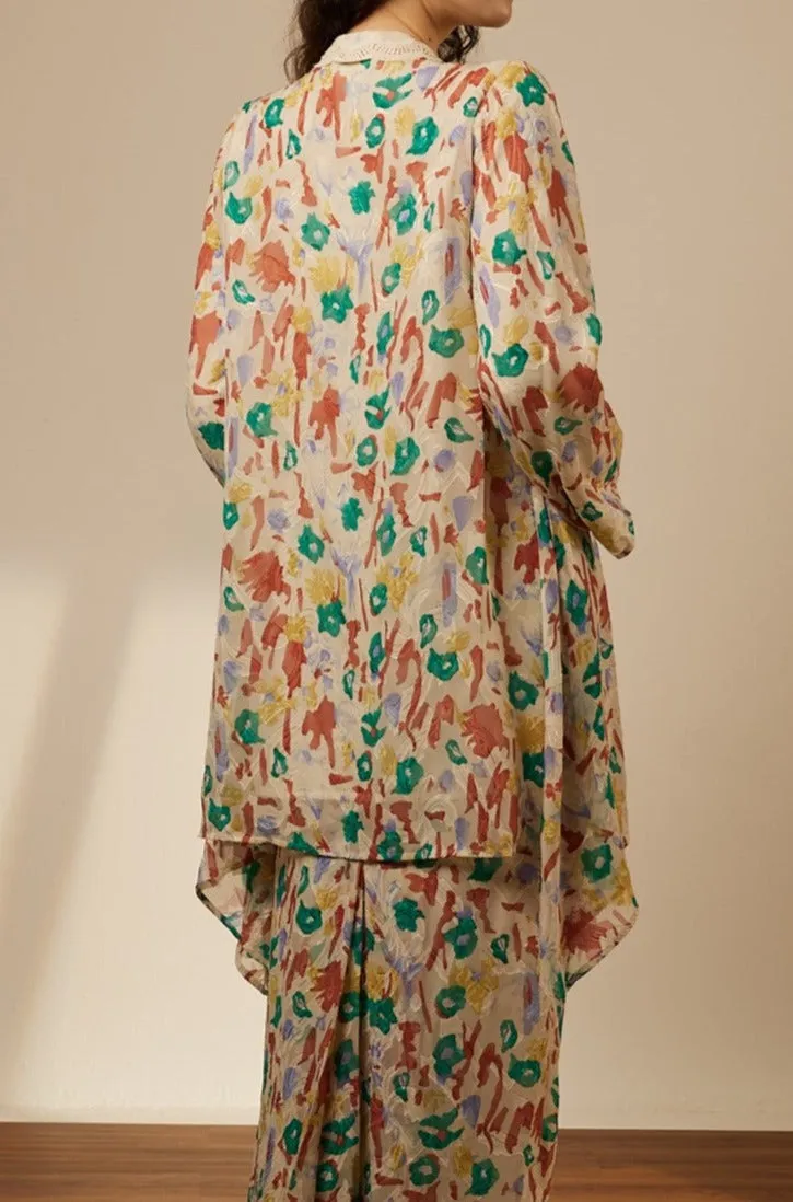 Naya Cream Mono Long Kurung Set
