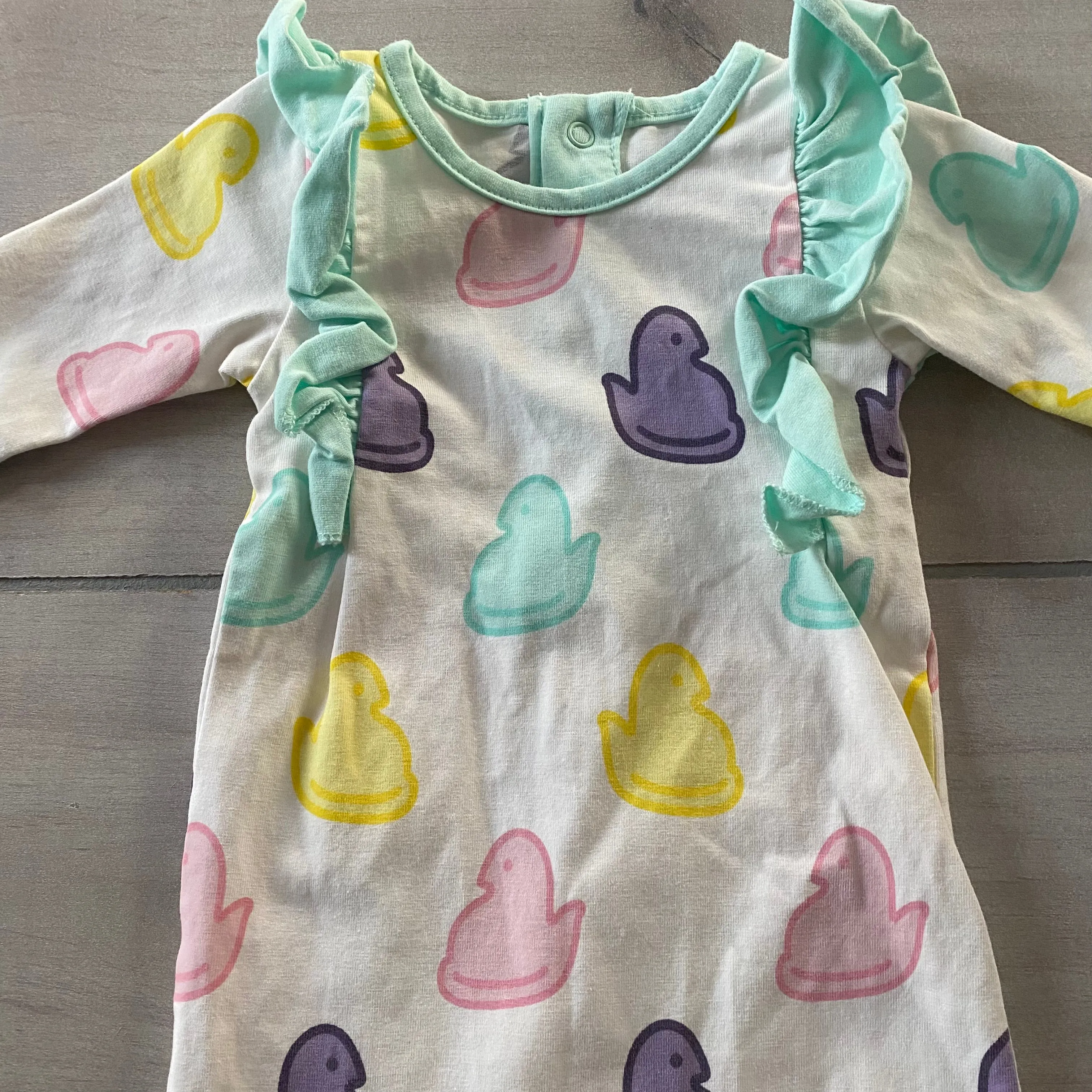 NEW Monica & Andy Peeps Pattern Organic Cotton Romper