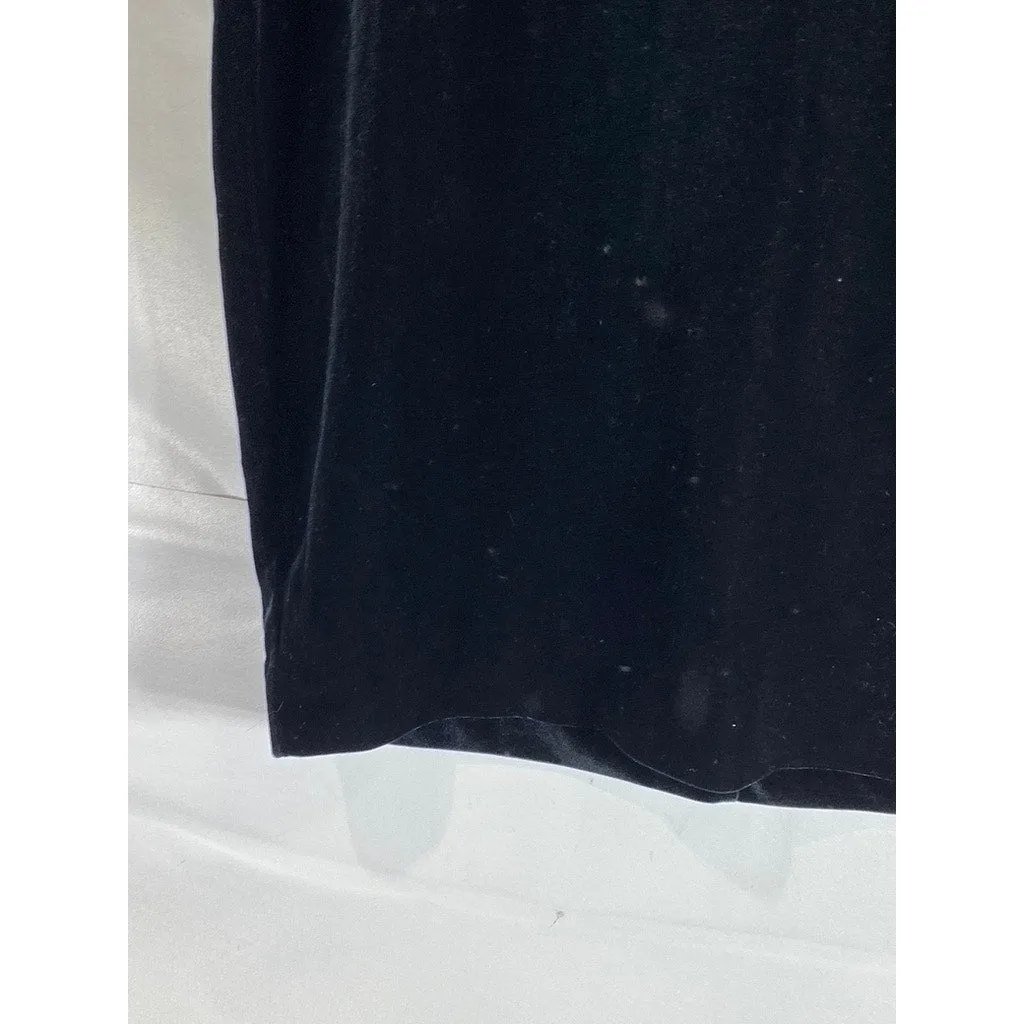 NEW YORK & CO. Women's Black Velvet 3/4 Sleeve Velvet Stretch Tunic Dress SZ M