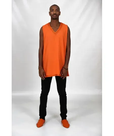 Orange tank tunic without sleeves