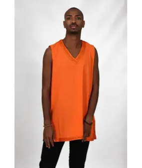 Orange tank tunic without sleeves