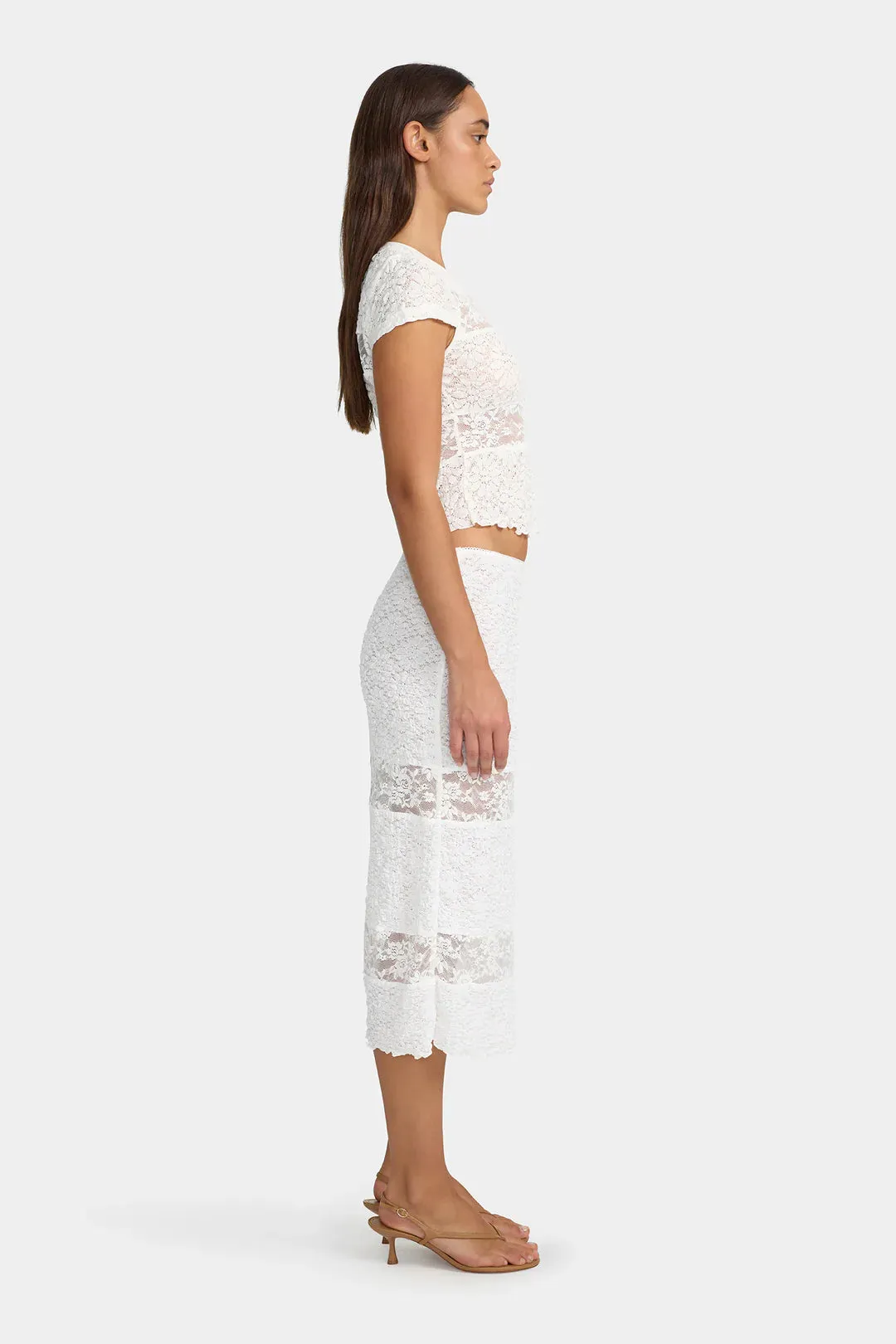 Ownley Suza Midi Skirt - White