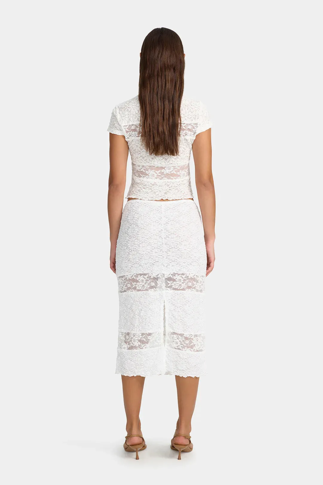 Ownley Suza Midi Skirt - White