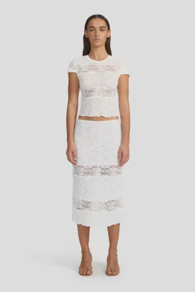 Ownley Suza Midi Skirt - White