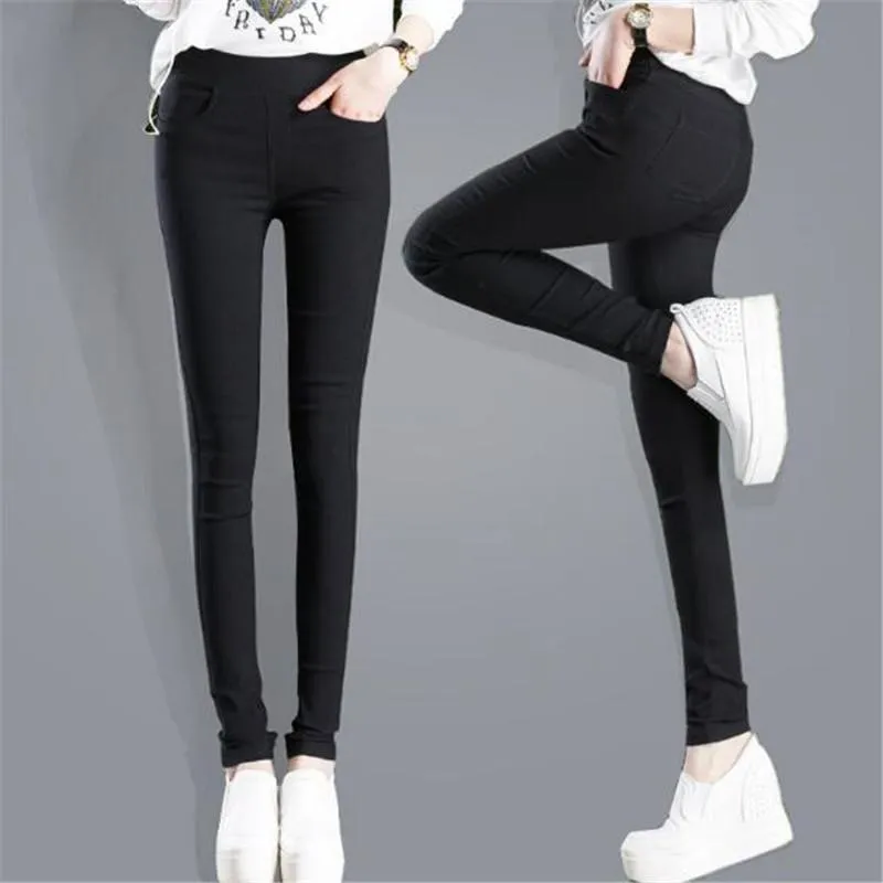 Pencil Full Length High Waist Stretch Pants