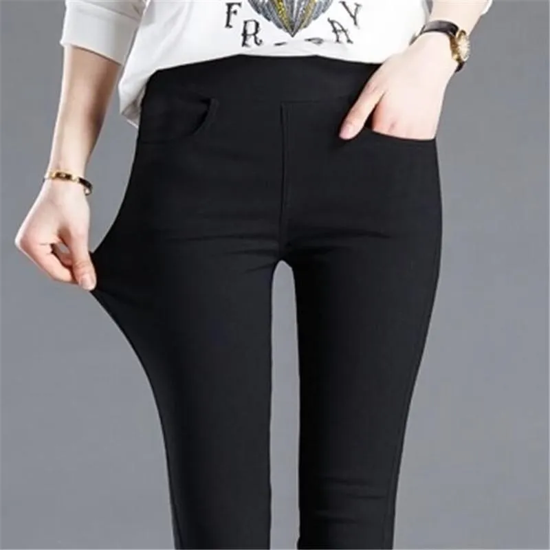 Pencil Full Length High Waist Stretch Pants