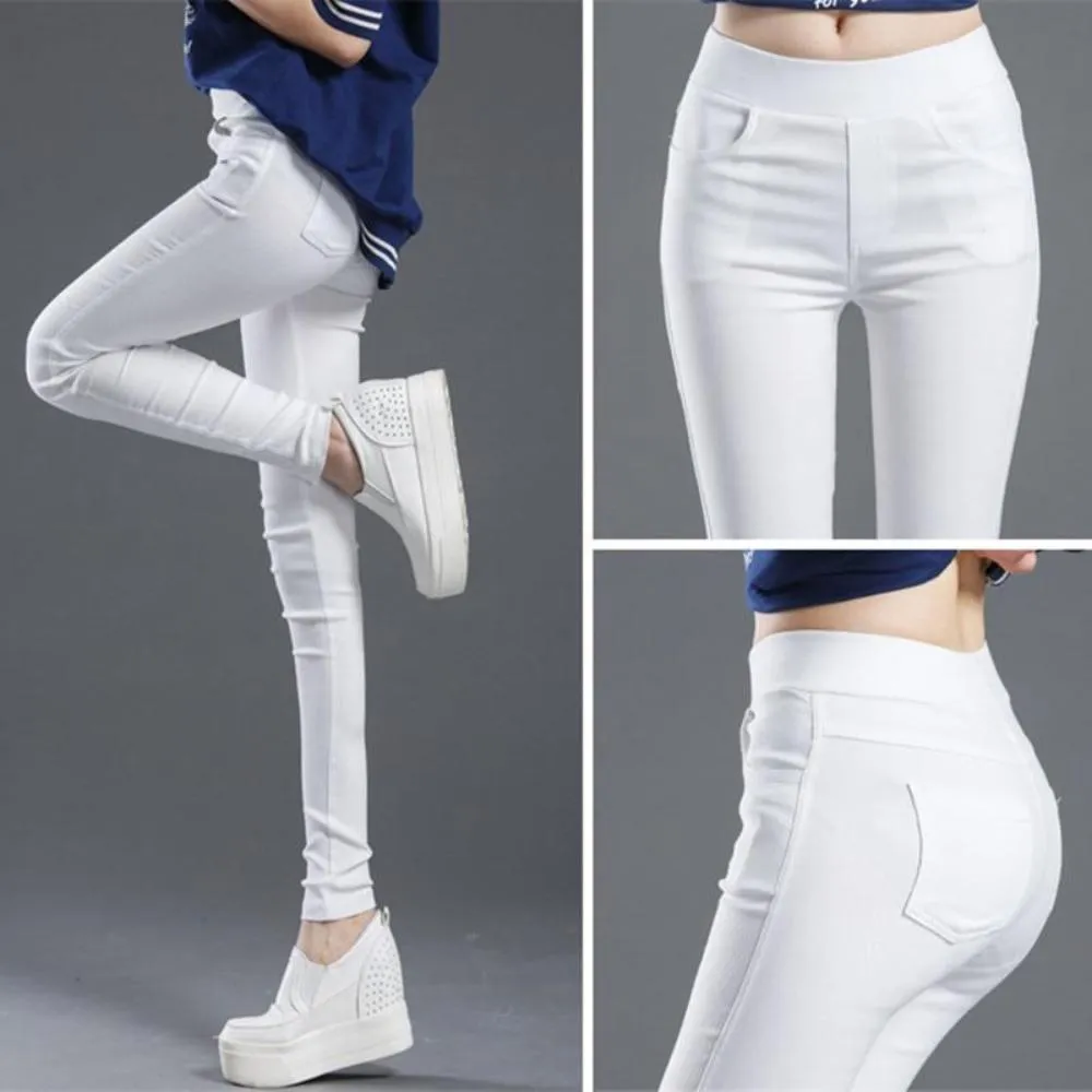 Pencil Full Length High Waist Stretch Pants