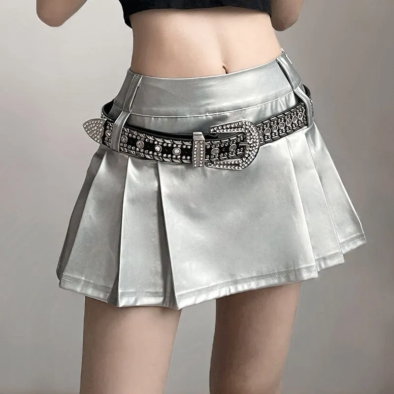 Punk Glistening Pleated Skirt