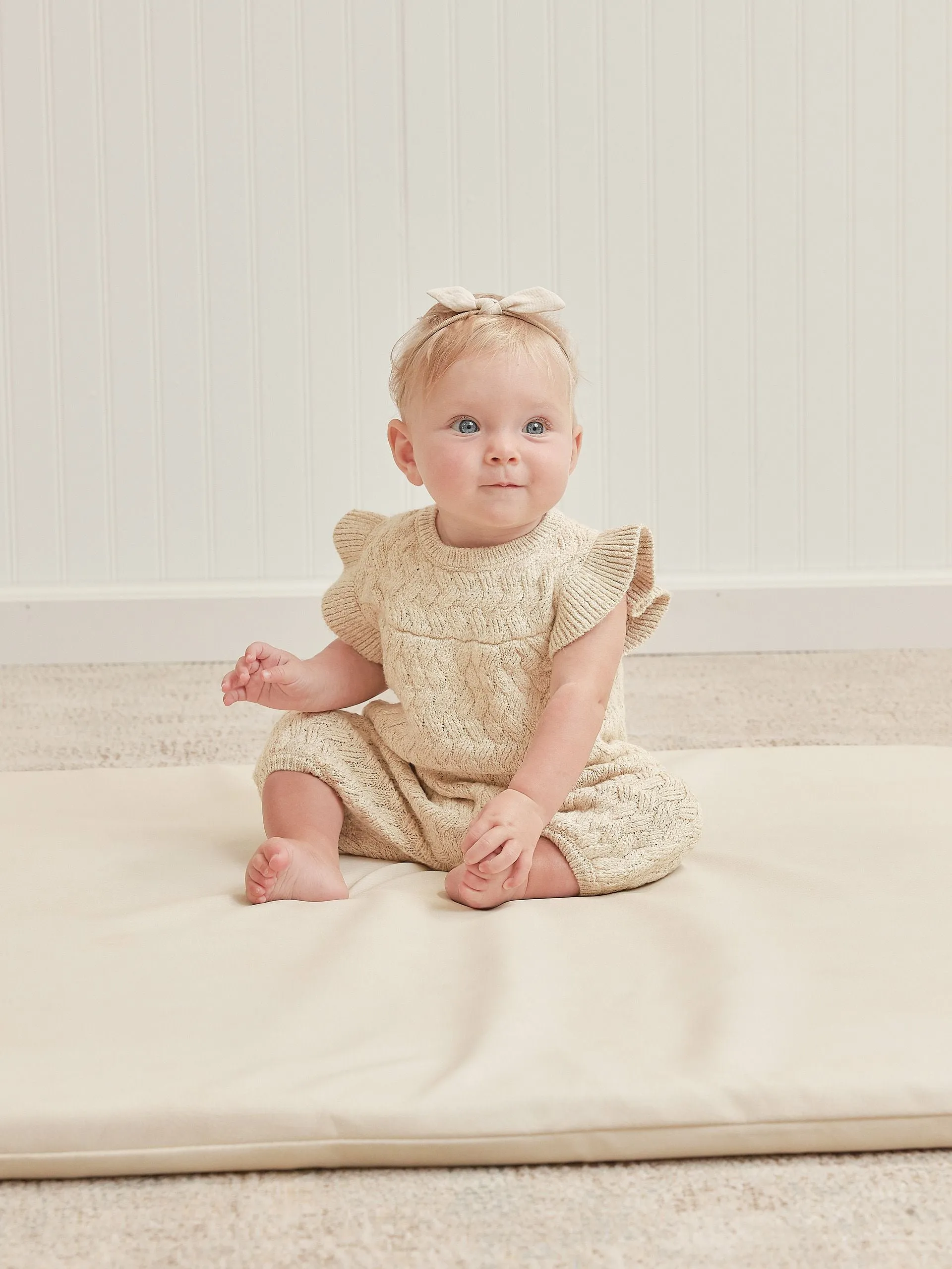 Quincy Mae Mira Knit Romper - Heathered Yellow