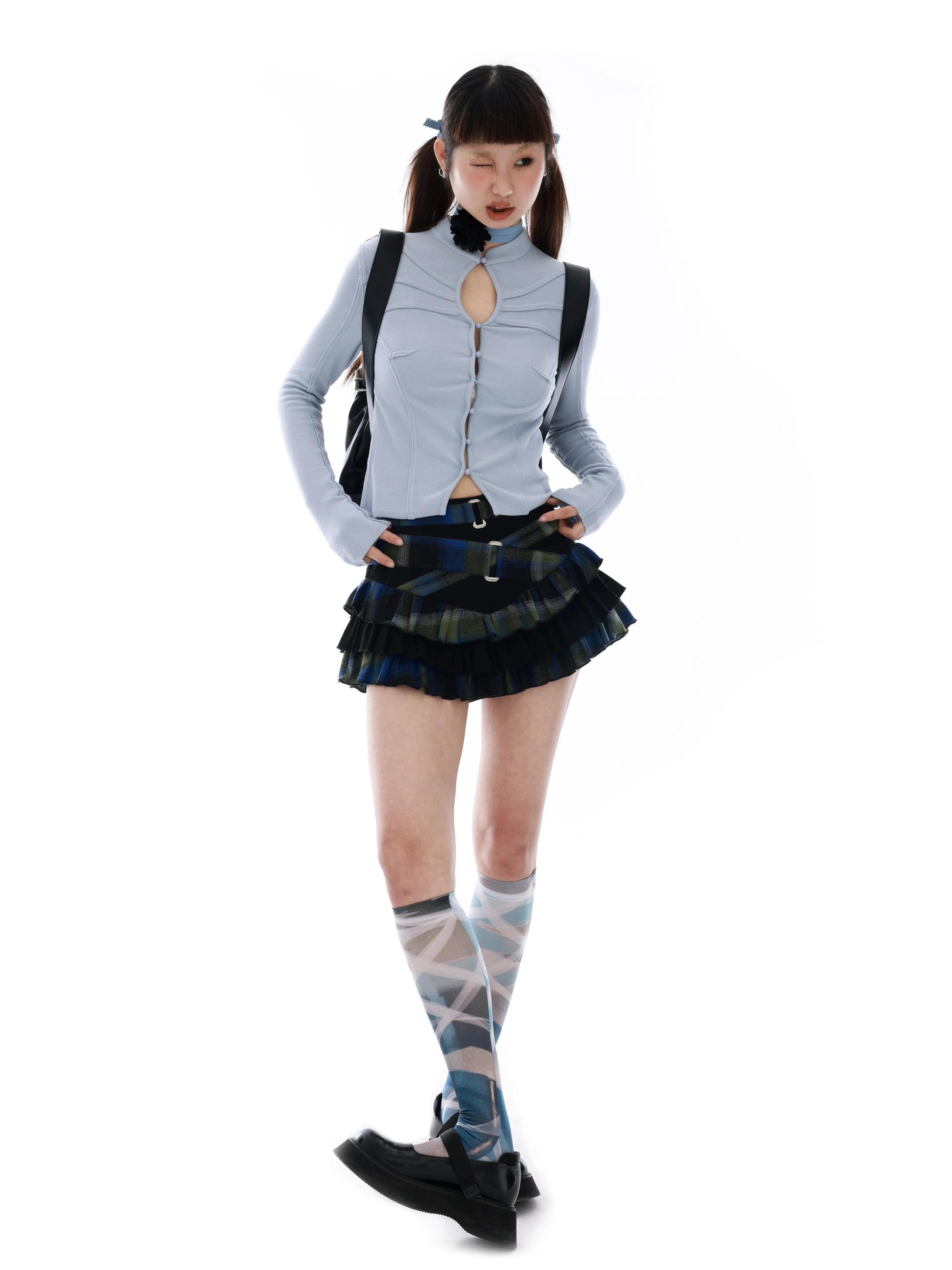 Retro High-Waist Skirt Pants