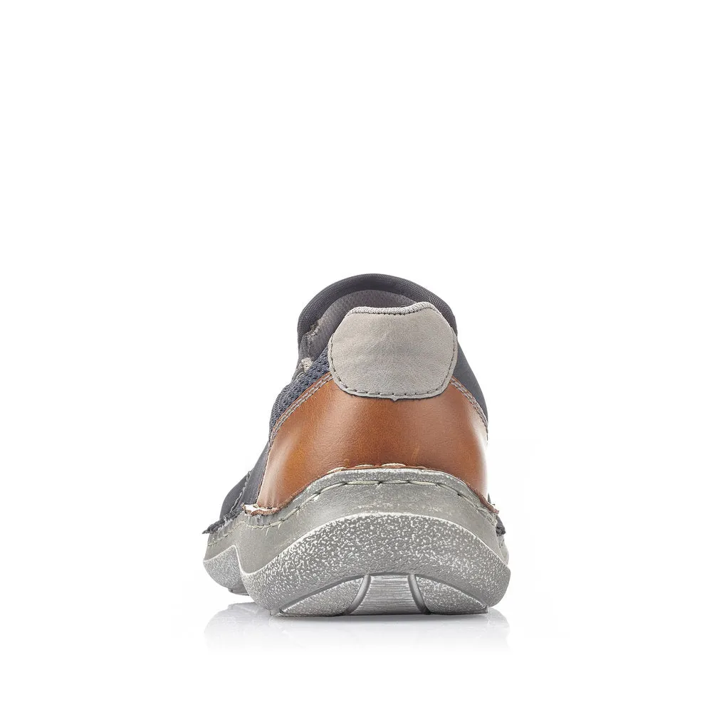 Rieker Men's Wide Fit Nubuck Slip On Shoe