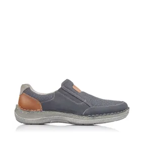 Rieker Men's Wide Fit Nubuck Slip On Shoe