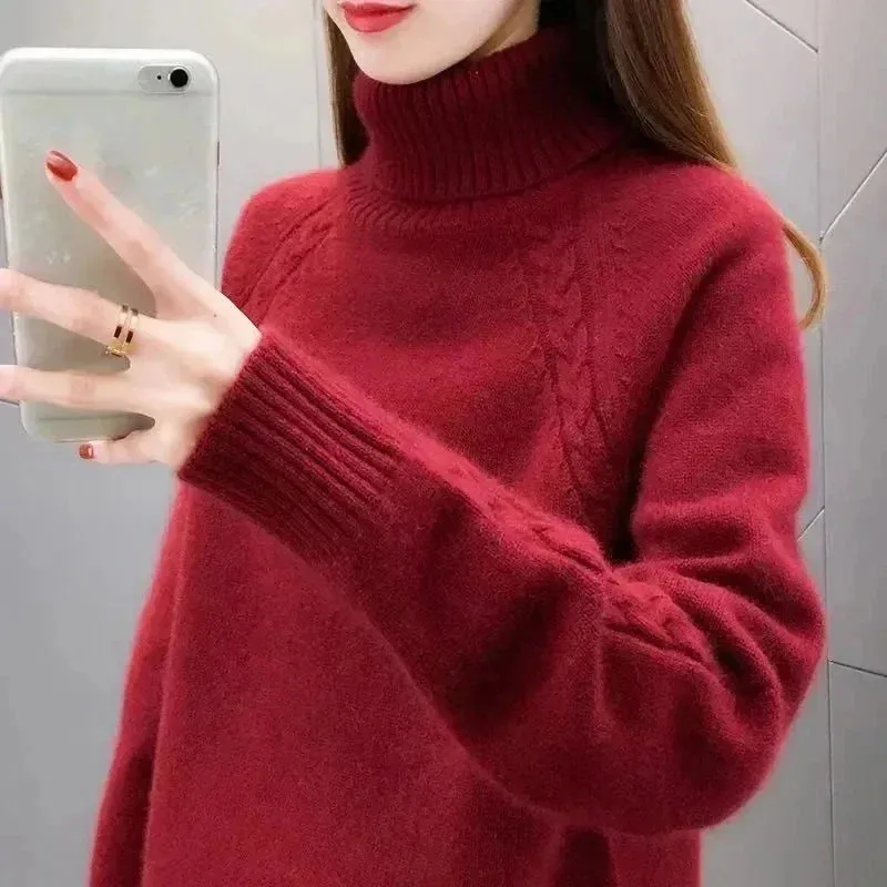 Sabine Pullover | Rollkragen, warmer, gestrickter Damenpullover