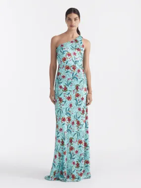 Saloni Justine Midi Dress In Delemare Tea
