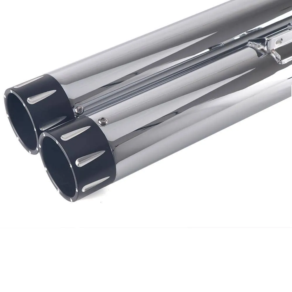 Sharkroad 3.5" Chrome Slip On Mufflers Exhaust for 2018-2024 Softail M8 Black