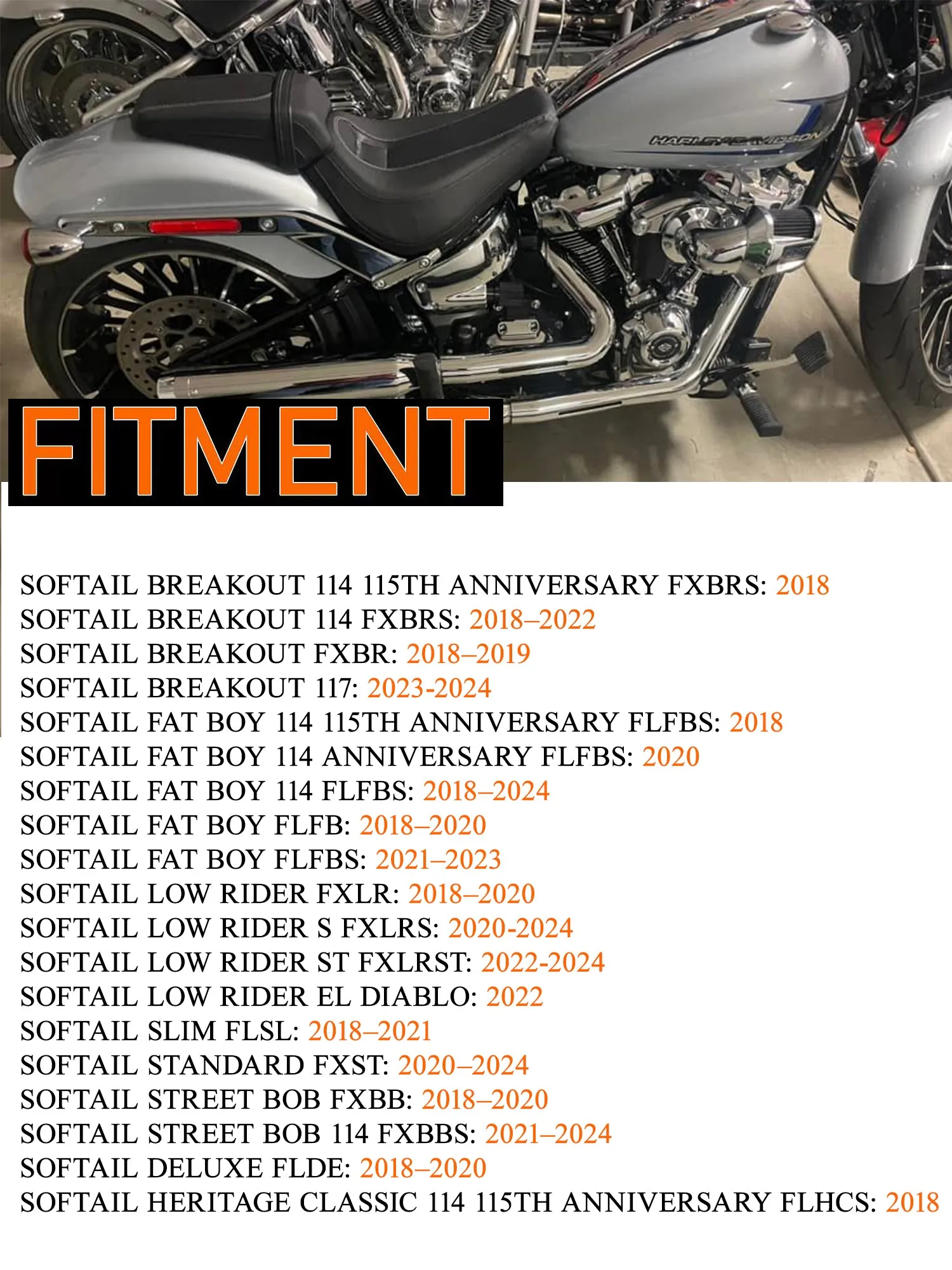 Sharkroad 3.5" Chrome Slip On Mufflers Exhaust for 2018-2024 Softail M8 Black
