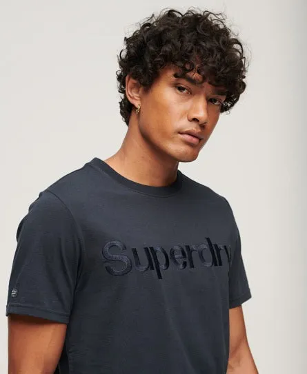 Superdry Tonal Embroidered Logo T-Shirt - Eclipse Navy