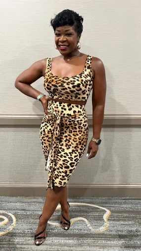 Taffy Leopard Skirt Set