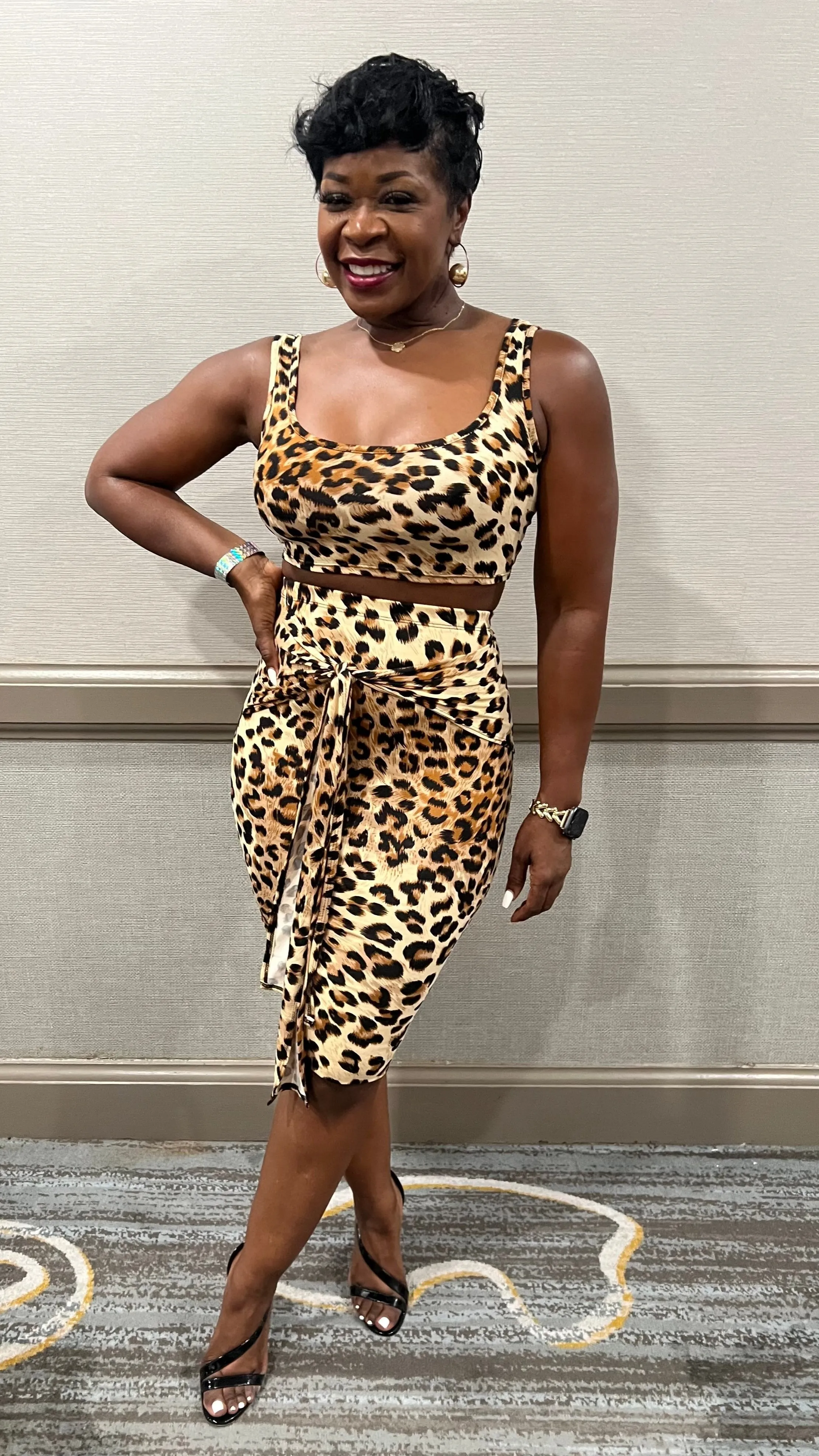 Taffy Leopard Skirt Set