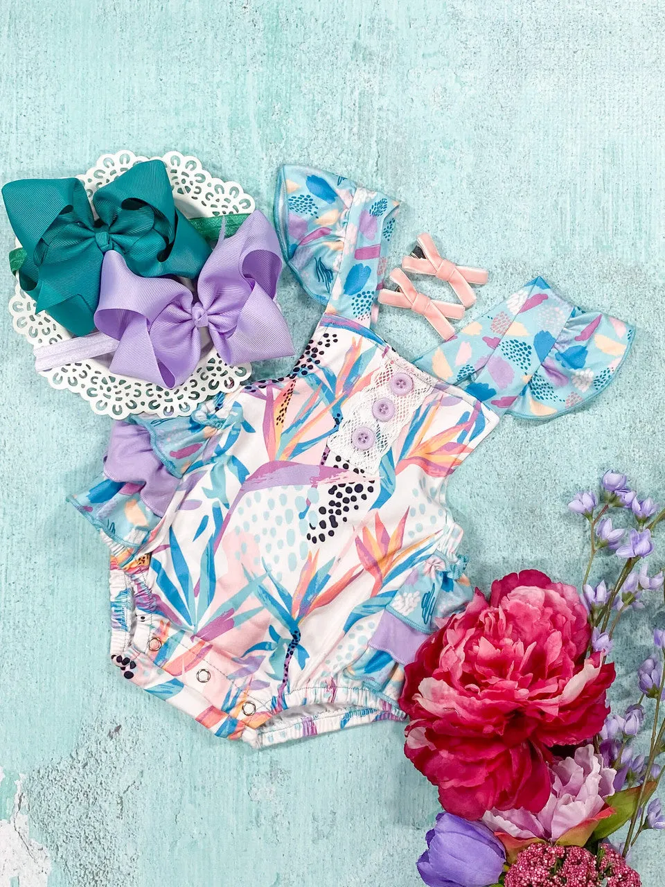 Tropical Paradise Ruffled Infant Romper