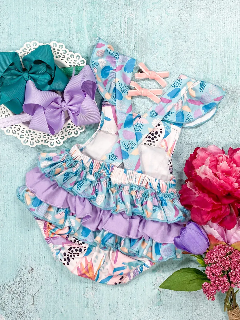 Tropical Paradise Ruffled Infant Romper