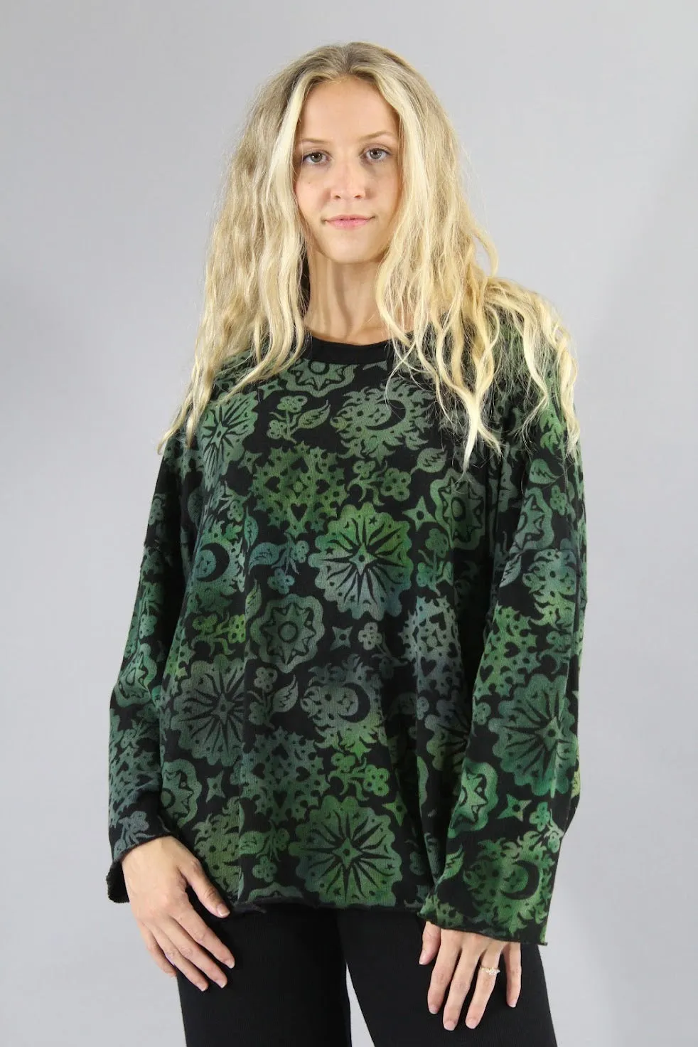 Tunic Sweater - Moons - Green