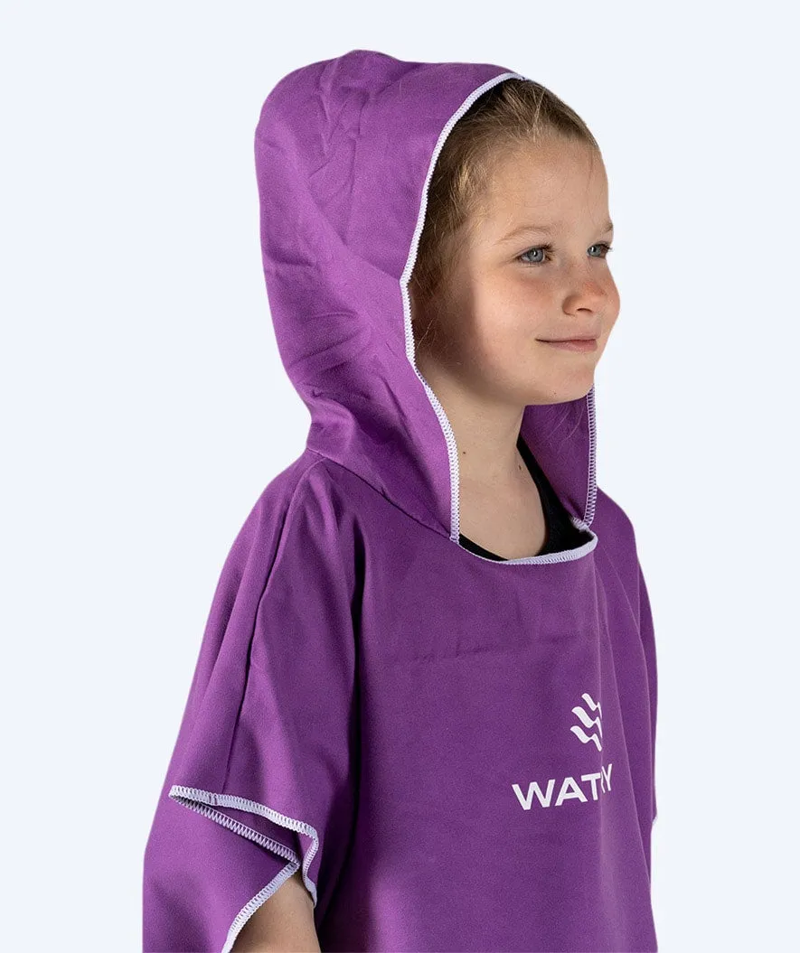 Watery badeponcho til junior - Microfiber - Lilla