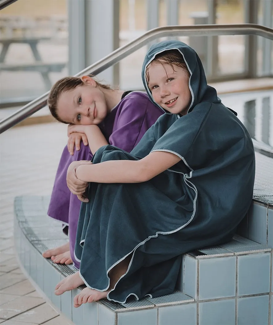Watery badeponcho til junior - Microfiber - Lilla