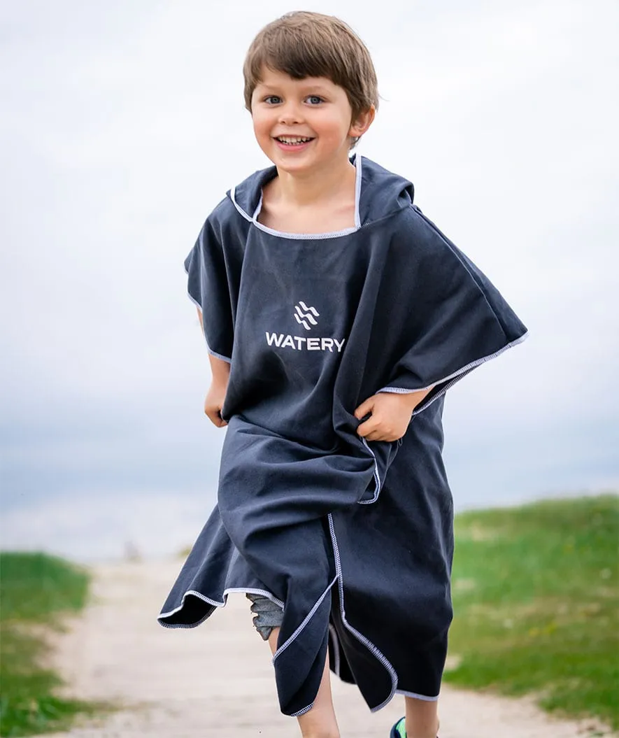Watery badeponcho til junior - Microfiber - Lilla