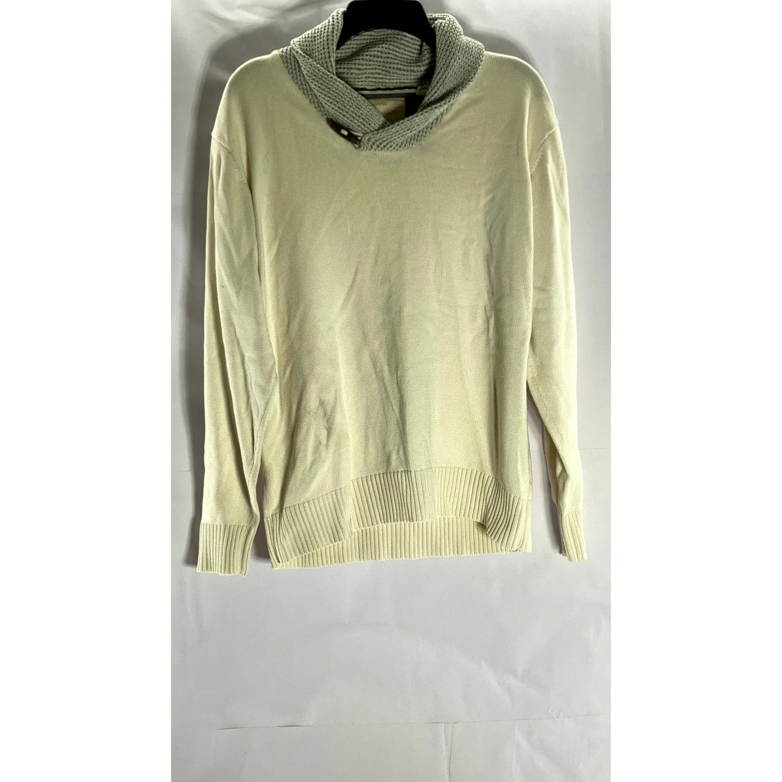 WEATHERPROOF VINTAGE Men's Tan/Gray Cowl-Neck Knit Pullover Sweater SZ L